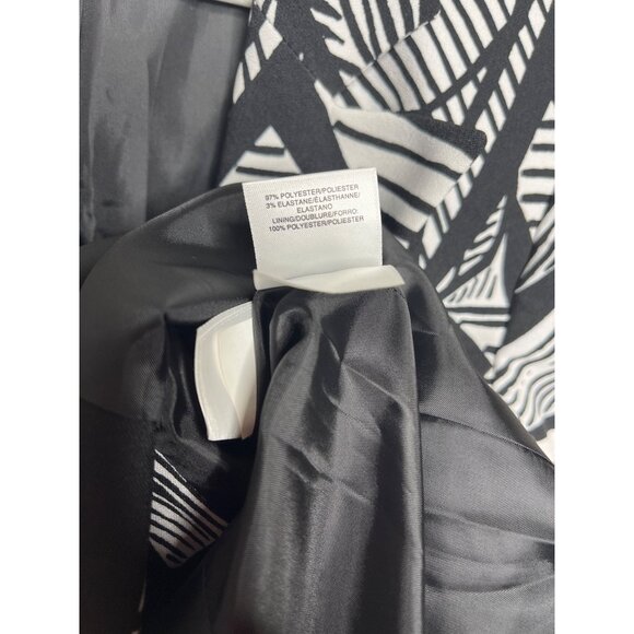 Kasper Black White Abstract Blazer 6 Modern Workwear One Button Jacket - Picture 12 of 13